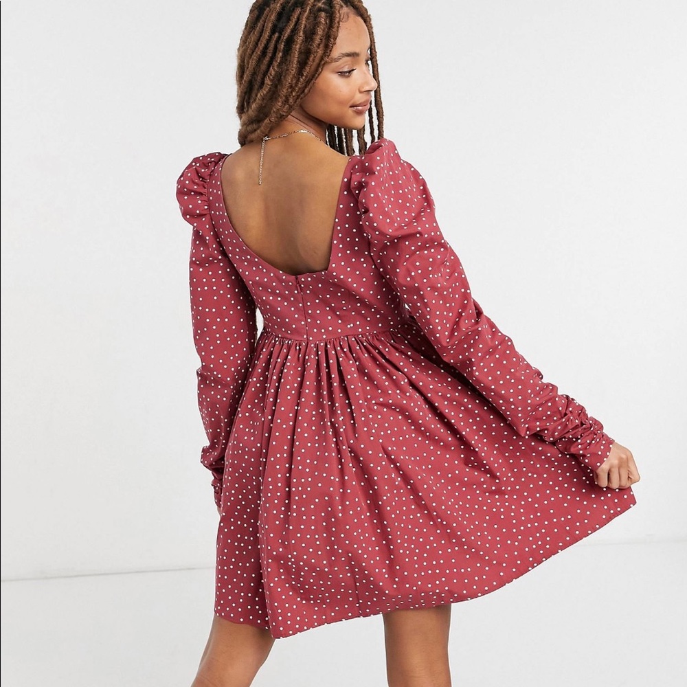 ASOS Red Mini Babydoll Dress